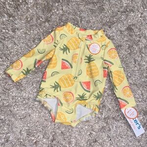 Kids Swim Long Sleeve Fruit Print Swimsuit UPF 50+ - sz 3M - NWT